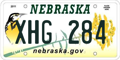 NE license plate XHG284