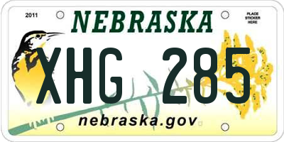 NE license plate XHG285