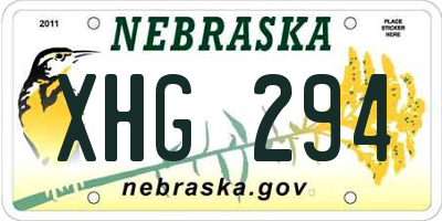 NE license plate XHG294
