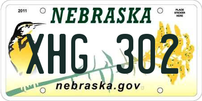NE license plate XHG302