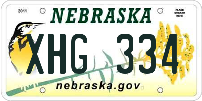 NE license plate XHG334