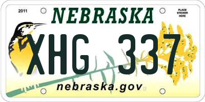 NE license plate XHG337