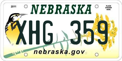 NE license plate XHG359