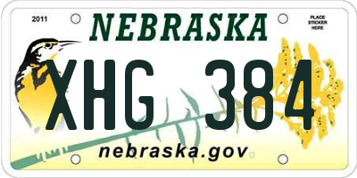 NE license plate XHG384
