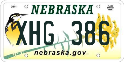 NE license plate XHG386