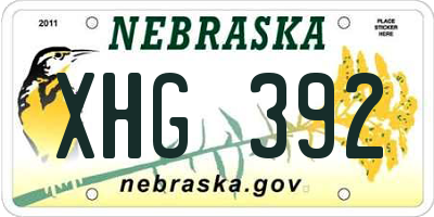 NE license plate XHG392