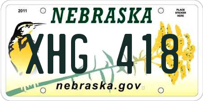 NE license plate XHG418