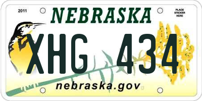 NE license plate XHG434