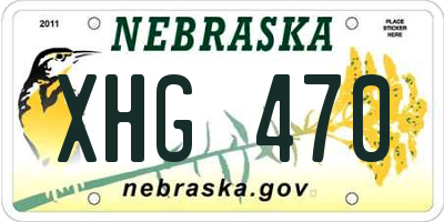 NE license plate XHG470