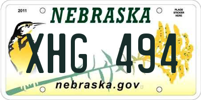 NE license plate XHG494