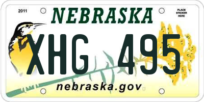 NE license plate XHG495