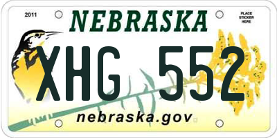 NE license plate XHG552