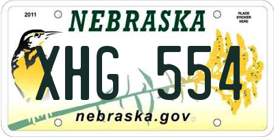 NE license plate XHG554