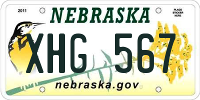 NE license plate XHG567