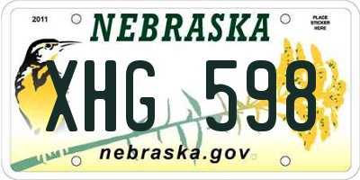 NE license plate XHG598