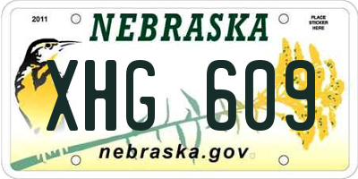 NE license plate XHG609