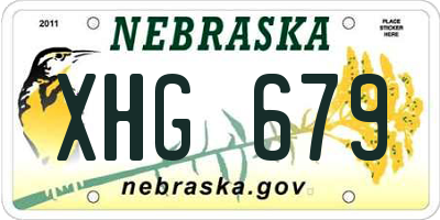 NE license plate XHG679