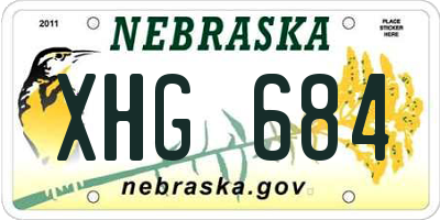 NE license plate XHG684