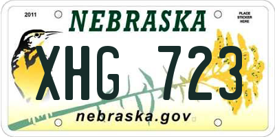 NE license plate XHG723