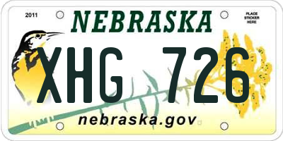NE license plate XHG726