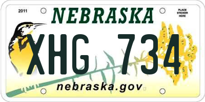NE license plate XHG734