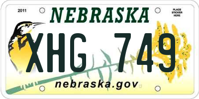NE license plate XHG749