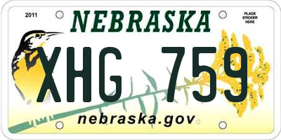 NE license plate XHG759