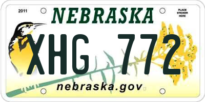 NE license plate XHG772
