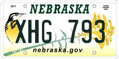 NE license plate XHG793