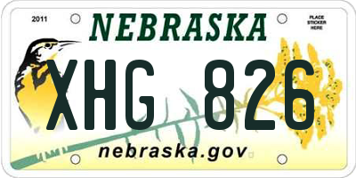 NE license plate XHG826