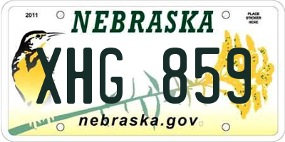 NE license plate XHG859