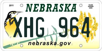 NE license plate XHG964