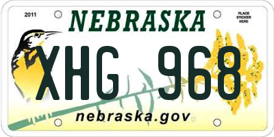 NE license plate XHG968
