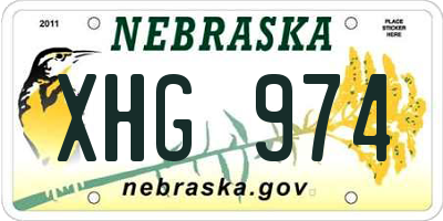 NE license plate XHG974