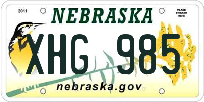 NE license plate XHG985