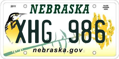 NE license plate XHG986