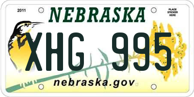 NE license plate XHG995