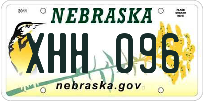 NE license plate XHH096
