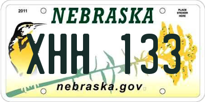 NE license plate XHH133