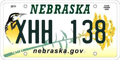 NE license plate XHH138