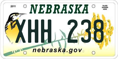 NE license plate XHH238