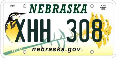 NE license plate XHH308