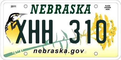 NE license plate XHH310