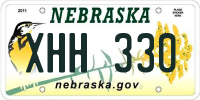 NE license plate XHH330