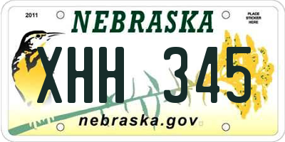 NE license plate XHH345