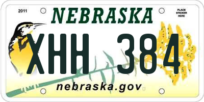 NE license plate XHH384