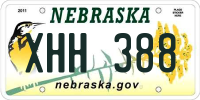 NE license plate XHH388