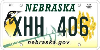 NE license plate XHH406