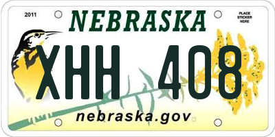 NE license plate XHH408