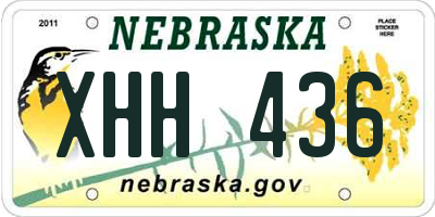 NE license plate XHH436